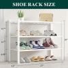 imageSmiry Shoe Rack 4 Tier Bamboo Shoe Organizer Stackable Free Standing Wooden Shoe Storage Shelf for Closet Entryway Front Door Entrance NaturalWhite