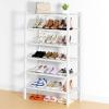 imageSmiry Shoe Rack 4 Tier Bamboo Shoe Organizer Stackable Free Standing Wooden Shoe Storage Shelf for Closet Entryway Front Door Entrance NaturalWhite
