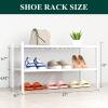 imageSmiry Shoe Rack 4 Tier Bamboo Shoe Organizer Stackable Free Standing Wooden Shoe Storage Shelf for Closet Entryway Front Door Entrance NaturalWhite