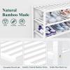 imageSmiry Shoe Rack 4 Tier Bamboo Shoe Organizer Stackable Free Standing Wooden Shoe Storage Shelf for Closet Entryway Front Door Entrance NaturalWhite