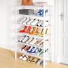 imageSmiry Shoe Rack 4 Tier Bamboo Shoe Organizer Stackable Free Standing Wooden Shoe Storage Shelf for Closet Entryway Front Door Entrance NaturalWhite