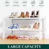 imageSmiry Shoe Rack 4 Tier Bamboo Shoe Organizer Stackable Free Standing Wooden Shoe Storage Shelf for Closet Entryway Front Door Entrance NaturalWhite