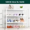 imageSmiry Shoe Rack 4 Tier Bamboo Shoe Organizer Stackable Free Standing Wooden Shoe Storage Shelf for Closet Entryway Front Door Entrance NaturalWhite