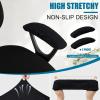imageSmiry Stretch Jacquard Office Computer Chair Covers Removable Washable Universal Desk Rotating Chair Slipcovers Protector Seat  Backrest Cover GreyBlack