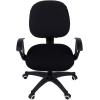 imageSmiry Stretch Jacquard Office Computer Chair Covers Removable Washable Universal Desk Rotating Chair Slipcovers Protector Seat  Backrest Cover GreyBlack