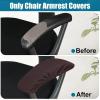 imageSmiry Stretch Jacquard Office Computer Chair Covers Removable Washable Universal Desk Rotating Chair Slipcovers Protector Seat  Backrest Cover GreyChocolate