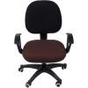 imageSmiry Stretch Jacquard Office Computer Chair Covers Removable Washable Universal Desk Rotating Chair Slipcovers Protector Seat  Backrest Cover GreyChocolate