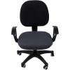 imageSmiry Stretch Jacquard Office Computer Chair Covers Removable Washable Universal Desk Rotating Chair Slipcovers Protector Seat  Backrest Cover GreyDark Grey