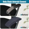 imageSmiry Stretch Jacquard Office Computer Chair Covers Removable Washable Universal Desk Rotating Chair Slipcovers Protector Seat  Backrest Cover GreyDark Grey