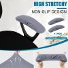 imageSmiry Stretch Jacquard Office Computer Chair Covers Removable Washable Universal Desk Rotating Chair Slipcovers Protector Seat  Backrest Cover GreyGrey