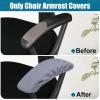 imageSmiry Stretch Jacquard Office Computer Chair Covers Removable Washable Universal Desk Rotating Chair Slipcovers Protector Seat  Backrest Cover GreyGrey