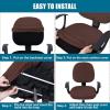 imageSmiry Stretch Jacquard Office Computer Chair Covers Removable Washable Universal Desk Rotating Chair Slipcovers Protector Seat  Backrest Cover GreyLight Chocolate