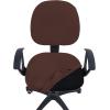 imageSmiry Stretch Jacquard Office Computer Chair Covers Removable Washable Universal Desk Rotating Chair Slipcovers Protector Seat  Backrest Cover GreyLight Chocolate