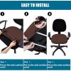 imageSmiry Stretch Jacquard Office Computer Chair Covers Removable Washable Universal Desk Rotating Chair Slipcovers Protector Seat  Backrest Cover GreyLight Chocolate