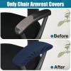 imageSmiry Stretch Jacquard Office Computer Chair Covers Removable Washable Universal Desk Rotating Chair Slipcovers Protector Seat  Backrest Cover GreyNavy Blue