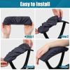 imageSmiry Stretch Jacquard Office Computer Chair Seat Covers Chair Seat CoverChair Armrest Covers Dark Grey