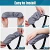 imageSmiry Stretch Jacquard Office Computer Chair Seat Covers Chair Seat CoverChair Armrest Covers Grey