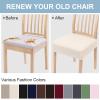imageSmiry Stretch Jacquard Seat Covers for Dining Room Chairs Set of 6 Removable Washable Chair Seat Protector Slipcovers No Rear Covers BrownBeige