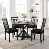 imageSmiry Stretch Jacquard Seat Covers for Dining Room Chairs Set of 6 Removable Washable Chair Seat Protector Slipcovers No Rear Covers BrownBlack