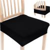 imageSmiry Stretch Jacquard Seat Covers for Dining Room Chairs Set of 6 Removable Washable Chair Seat Protector Slipcovers No Rear Covers BrownBlack
