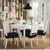 imageSmiry Stretch Jacquard Seat Covers for Dining Room Chairs Set of 6 Removable Washable Chair Seat Protector Slipcovers No Rear Covers BrownBlack