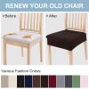 imageSmiry Stretch Jacquard Seat Covers for Dining Room Chairs Set of 6 Removable Washable Chair Seat Protector Slipcovers No Rear Covers BrownBrown