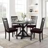 imageSmiry Stretch Jacquard Seat Covers for Dining Room Chairs Set of 6 Removable Washable Chair Seat Protector Slipcovers No Rear Covers BrownBrown