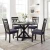 imageSmiry Stretch Jacquard Seat Covers for Dining Room Chairs Set of 6 Removable Washable Chair Seat Protector Slipcovers No Rear Covers BrownDark Grey