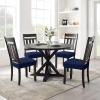 imageSmiry Stretch Jacquard Seat Covers for Dining Room Chairs Set of 6 Removable Washable Chair Seat Protector Slipcovers No Rear Covers BrownFederal Blue