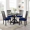 imageSmiry Stretch Jacquard Seat Covers for Dining Room Chairs Set of 6 Removable Washable Chair Seat Protector Slipcovers No Rear Covers BrownFederal Blue