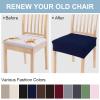 imageSmiry Stretch Jacquard Seat Covers for Dining Room Chairs Set of 6 Removable Washable Chair Seat Protector Slipcovers No Rear Covers BrownFederal Blue