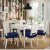 imageSmiry Stretch Jacquard Seat Covers for Dining Room Chairs Set of 6 Removable Washable Chair Seat Protector Slipcovers No Rear Covers BrownFederal Blue