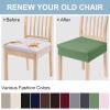imageSmiry Stretch Jacquard Seat Covers for Dining Room Chairs Set of 6 Removable Washable Chair Seat Protector Slipcovers No Rear Covers BrownGreen