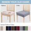imageSmiry Stretch Jacquard Seat Covers for Dining Room Chairs Set of 6 Removable Washable Chair Seat Protector Slipcovers No Rear Covers BrownGrey
