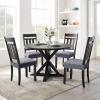 imageSmiry Stretch Jacquard Seat Covers for Dining Room Chairs Set of 6 Removable Washable Chair Seat Protector Slipcovers No Rear Covers BrownGrey
