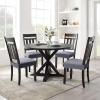 imageSmiry Stretch Jacquard Seat Covers for Dining Room Chairs Set of 6 Removable Washable Chair Seat Protector Slipcovers No Rear Covers BrownGrey