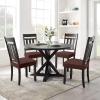 imageSmiry Stretch Jacquard Seat Covers for Dining Room Chairs Set of 6 Removable Washable Chair Seat Protector Slipcovers No Rear Covers BrownLight Chocolate