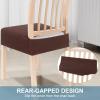 imageSmiry Stretch Jacquard Seat Covers for Dining Room Chairs Set of 6 Removable Washable Chair Seat Protector Slipcovers No Rear Covers BrownLight Chocolate