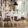 imageSmiry Stretch Jacquard Seat Covers for Dining Room Chairs Set of 6 Removable Washable Chair Seat Protector Slipcovers No Rear Covers BrownLight Chocolate
