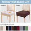 imageSmiry Stretch Jacquard Seat Covers for Dining Room Chairs Set of 6 Removable Washable Chair Seat Protector Slipcovers No Rear Covers BrownLight Chocolate