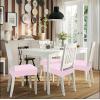 imageSmiry Stretch Jacquard Seat Covers for Dining Room Chairs Set of 6 Removable Washable Chair Seat Protector Slipcovers No Rear Covers BrownPink