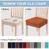imageSmiry Stretch Jacquard Seat Covers for Dining Room Chairs Set of 6 Removable Washable Chair Seat Protector Slipcovers No Rear Covers BrownRust