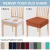 imageSmiry Stretch Jacquard Seat Covers for Dining Room Chairs Set of 6 Removable Washable Chair Seat Protector Slipcovers No Rear Covers BrownRust