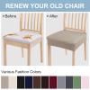 imageSmiry Stretch Jacquard Seat Covers for Dining Room Chairs Set of 6 Removable Washable Chair Seat Protector Slipcovers No Rear Covers BrownTaupe