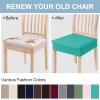 imageSmiry Stretch Jacquard Seat Covers for Dining Room Chairs Set of 6 Removable Washable Chair Seat Protector Slipcovers No Rear Covers BrownTeal