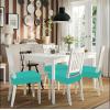 imageSmiry Stretch Jacquard Seat Covers for Dining Room Chairs Set of 6 Removable Washable Chair Seat Protector Slipcovers No Rear Covers BrownTeal