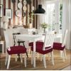 imageSmiry Stretch Jacquard Seat Covers for Dining Room Chairs Set of 6 Removable Washable Chair Seat Protector Slipcovers No Rear Covers BrownWine Red