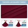 imageSmiry Stretch Jacquard Seat Covers for Dining Room Chairs Set of 6 Removable Washable Chair Seat Protector Slipcovers No Rear Covers BrownWine Red