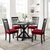 imageSmiry Stretch Jacquard Seat Covers for Dining Room Chairs Set of 6 Removable Washable Chair Seat Protector Slipcovers No Rear Covers BrownWine Red