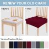 imageSmiry Stretch Jacquard Seat Covers for Dining Room Chairs Set of 6 Removable Washable Chair Seat Protector Slipcovers No Rear Covers BrownWine Red